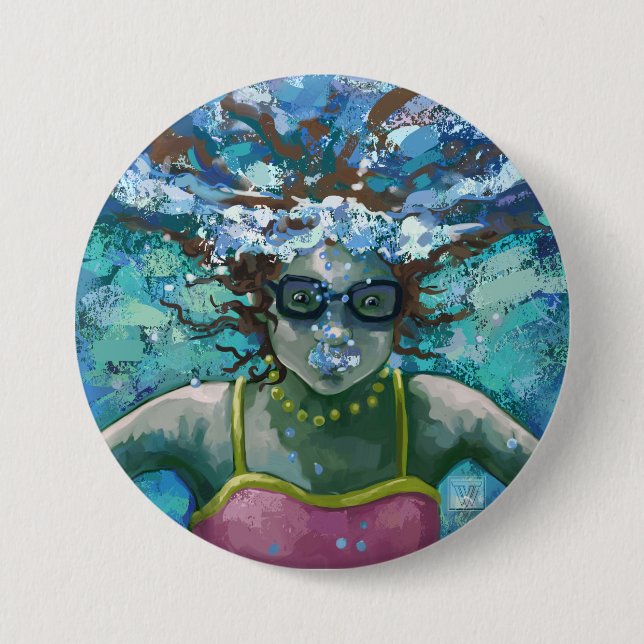 Under Water Swim 7.5 Cm Round Badge (Front)