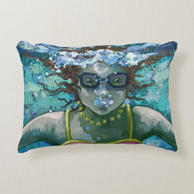 Under Water Swim Decorative Cushion (Front)