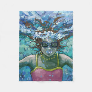 Under Water Swim Fleece Blanket