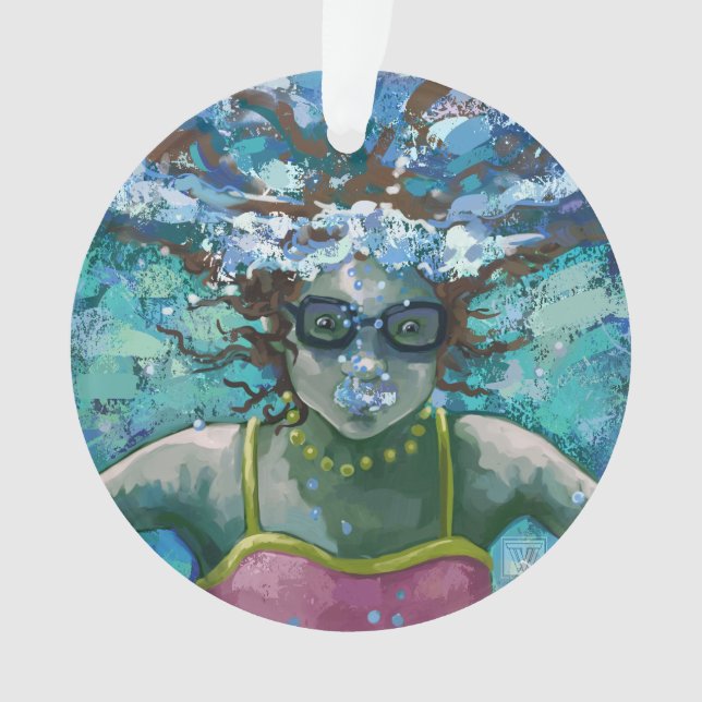 Under Water Swim Ornament (Front)