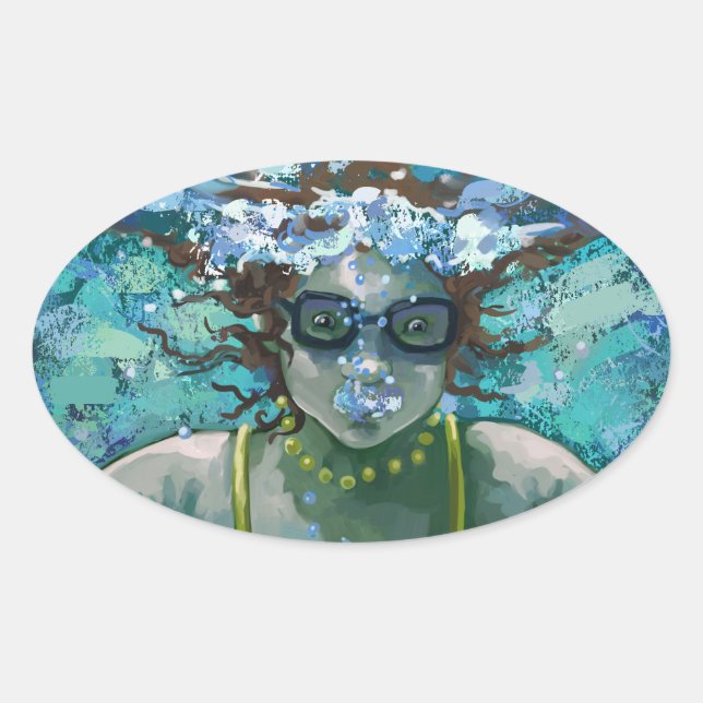 Under Water Swim Oval Sticker (Front)