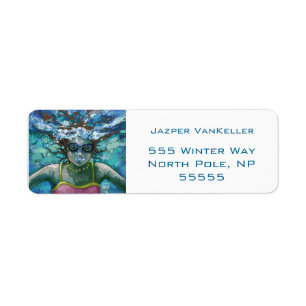 Under Water Swim Return Address Label