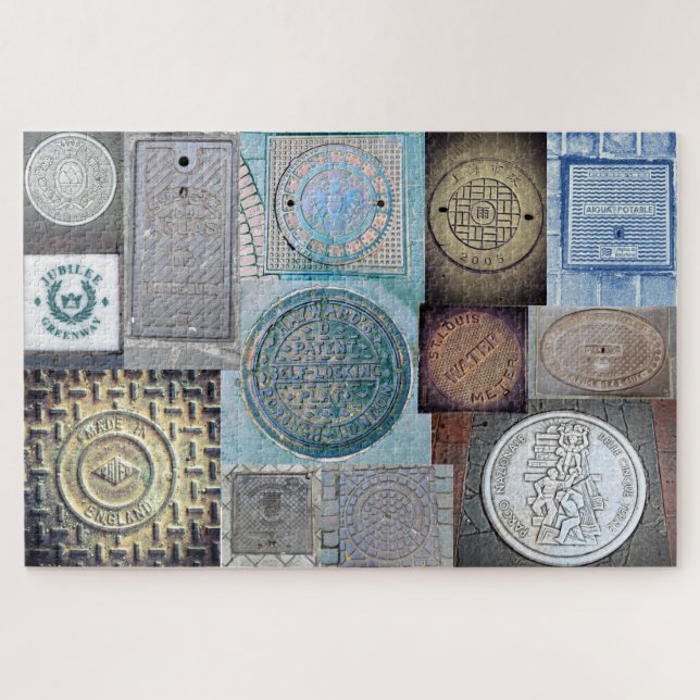 Under Your Feet - Manhole Covers of the World Jigsaw Puzzle (Horizontal)