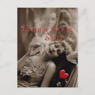 Under Your Spell Vintage Valentine Holiday Postcard