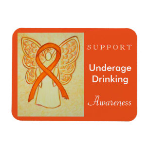 Underage Drinking Awareness Ribbon Angel Magnet