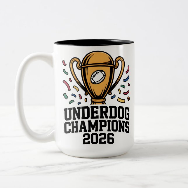 Underdog Champions 2026 Two-Tone Coffee Mug (Left)