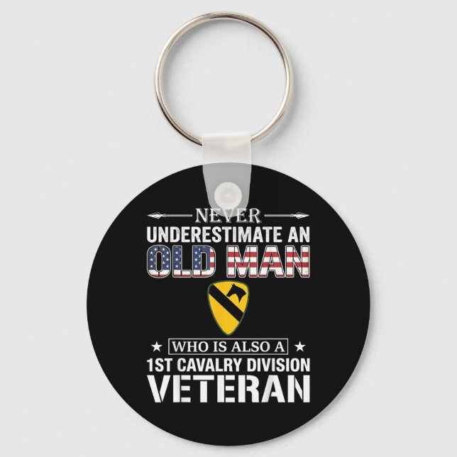 Underestimate 1st Cavalry Division Veteran Key Ring (Front)