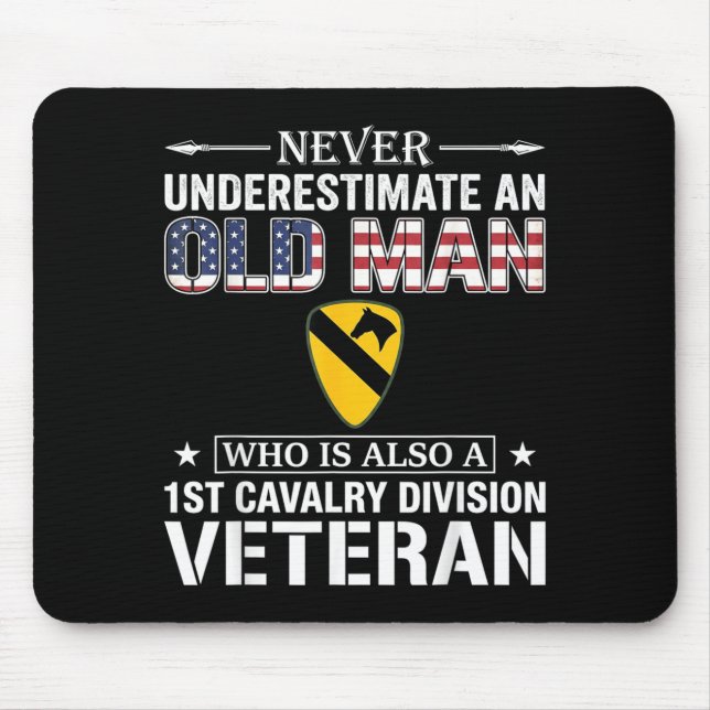 Underestimate 1st Cavalry Division Veteran Mouse Pad (Front)