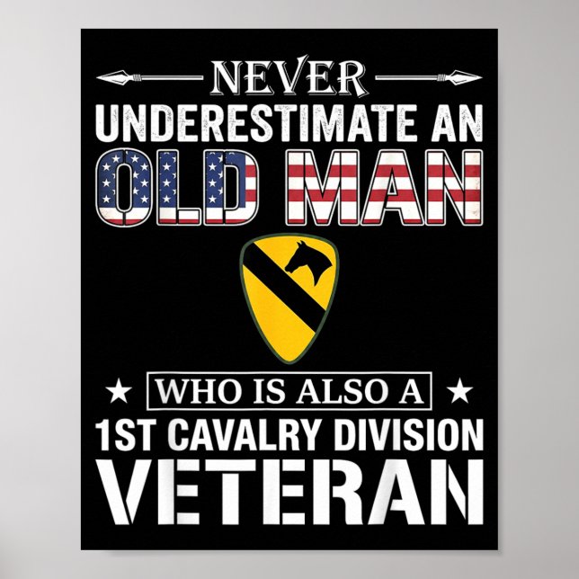 Underestimate 1st Cavalry Division Veteran Poster (Front)