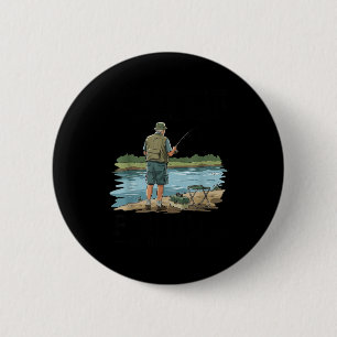 Underestimate an old man who goes fishing in 80s 6 cm round badge