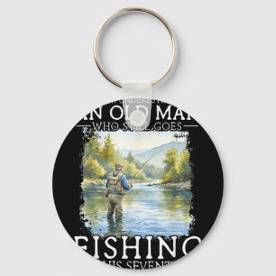 Underestimate an old man who goes fishing  key ring
