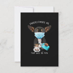 Underestimate Me That Will Be Fun Puppy Dog Saying RSVP Card