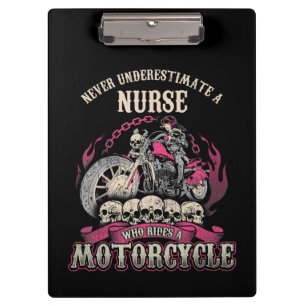 Underestimate Nurse Who Rides Motorcycle Biker Clipboard
