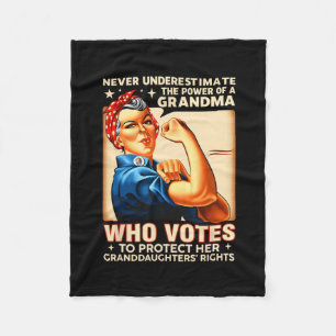 Underestimate The Power Of A Grandma Who Votes Des Fleece Blanket