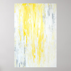 'Underestimated' Grey and Yellow Abstract Art Poster