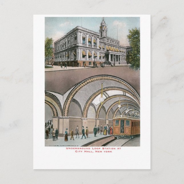 Underground Loop Station at City Hall, New York Postcard (Front)