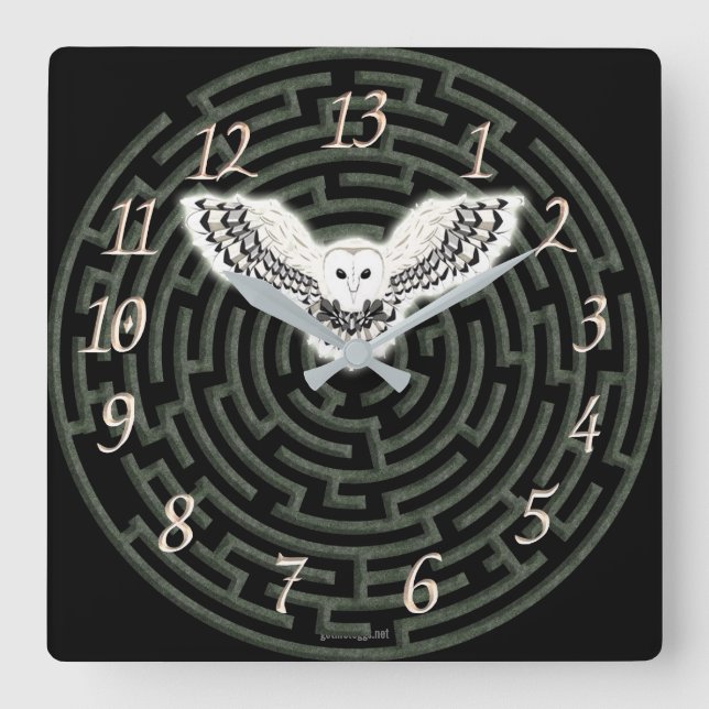 Underground Maze 13 Hour Square Wall Clock (Front)