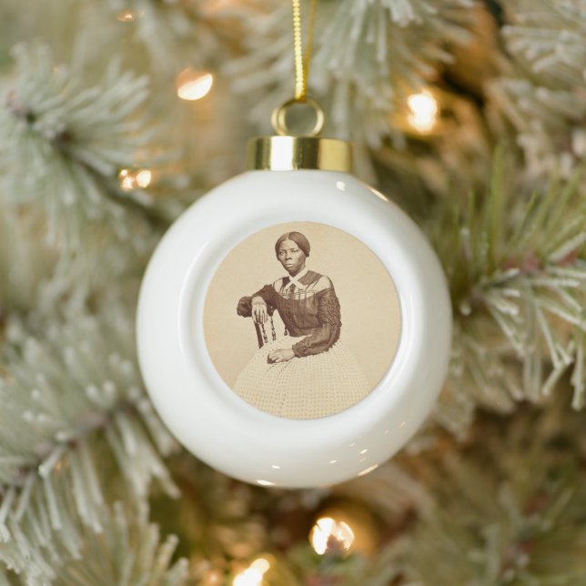 Underground Railroad Abolitionist Harriet Tubman  Ceramic Ball Christmas Ornament (Tree)