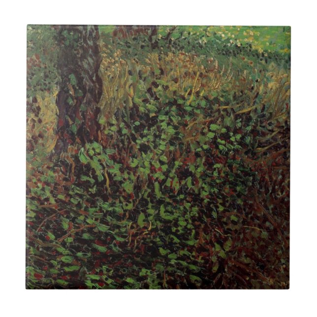 Undergrowth by Vincent van Gogh Ceramic Tile (Front)