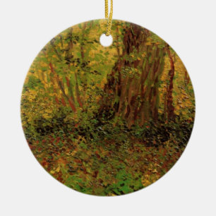Undergrowth by Vincent van Gogh Ceramic Tree Decoration