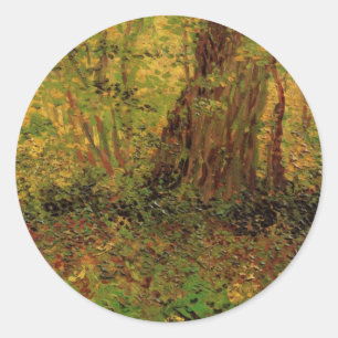 Undergrowth by Vincent van Gogh Classic Round Sticker