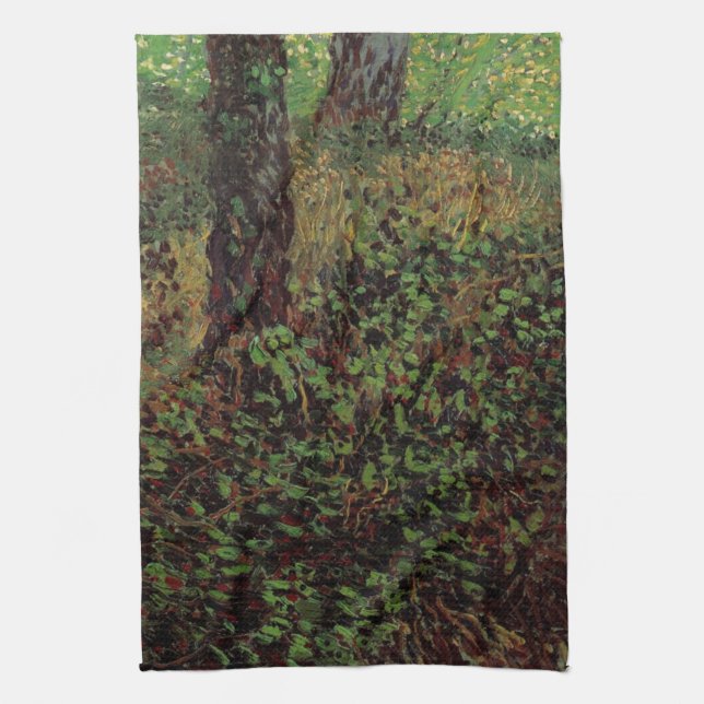 Undergrowth by Vincent van Gogh Tea Towel (Vertical)