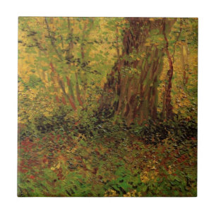 Undergrowth by Vincent van Gogh Tile