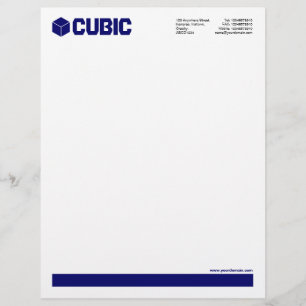 Underlined (Cube Logo) - Deep Navy Custom Letterhead