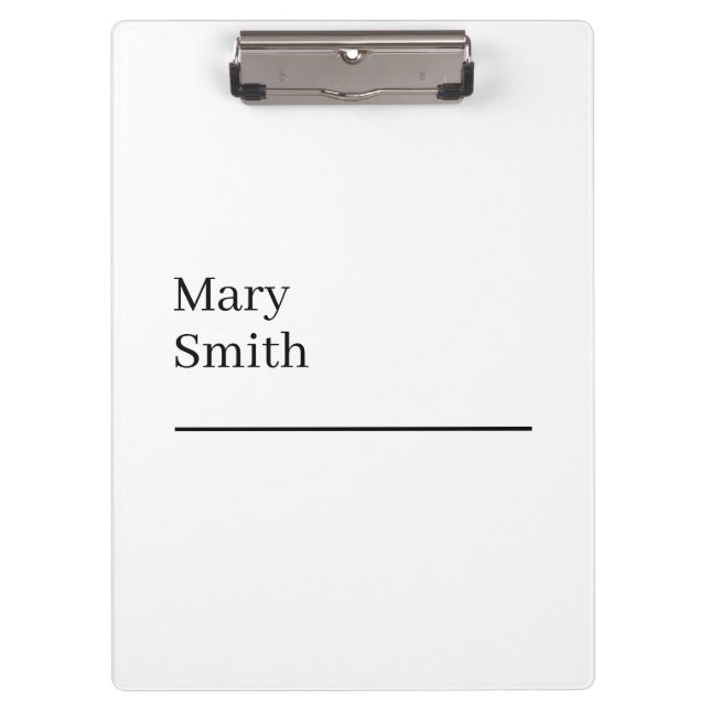 Underlined Minimalist Modern Clipboard (Front)