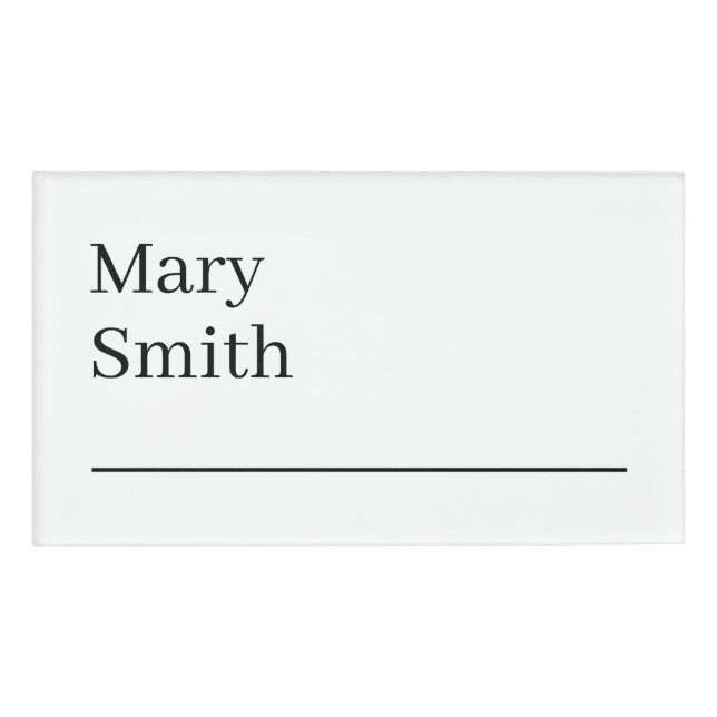 Underlined Minimalist Modern Name Tag (Front)