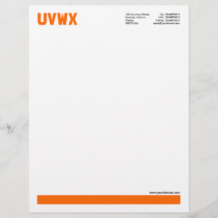 Underlined - Orange Custom Letterhead