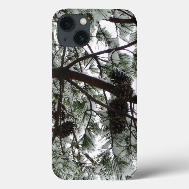 Underneath the Snow Covered Pine Tree Winter Photo Case-Mate iPhone Case (Back)