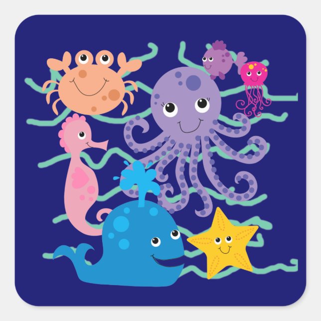 Undersea Adventure Square Sticker (Front)