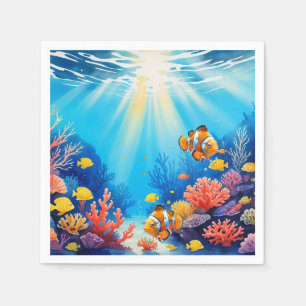 Undersea Aquariums Marine Ocean Custom Name Age Napkin