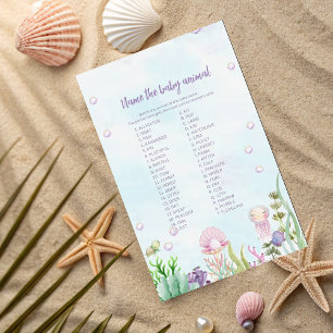 Undersea Baby Animal Name Game