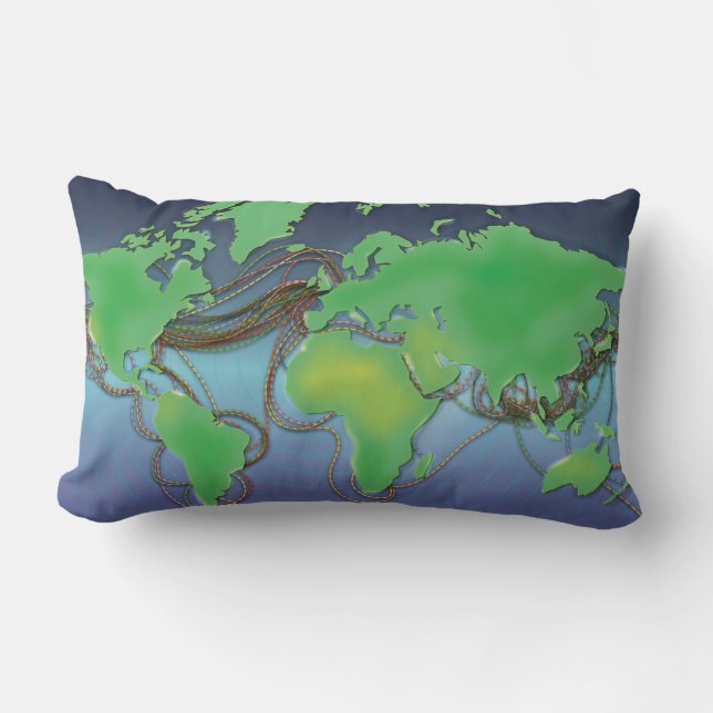UnderSea Communication wires Lumbar Cushion (Front)
