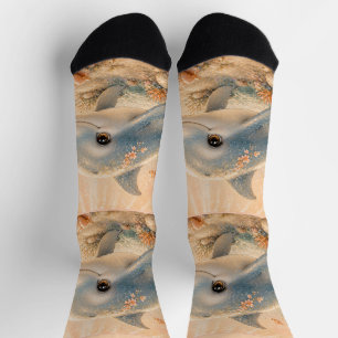 Undersea Friendship– Dolphin and Starfish Socks