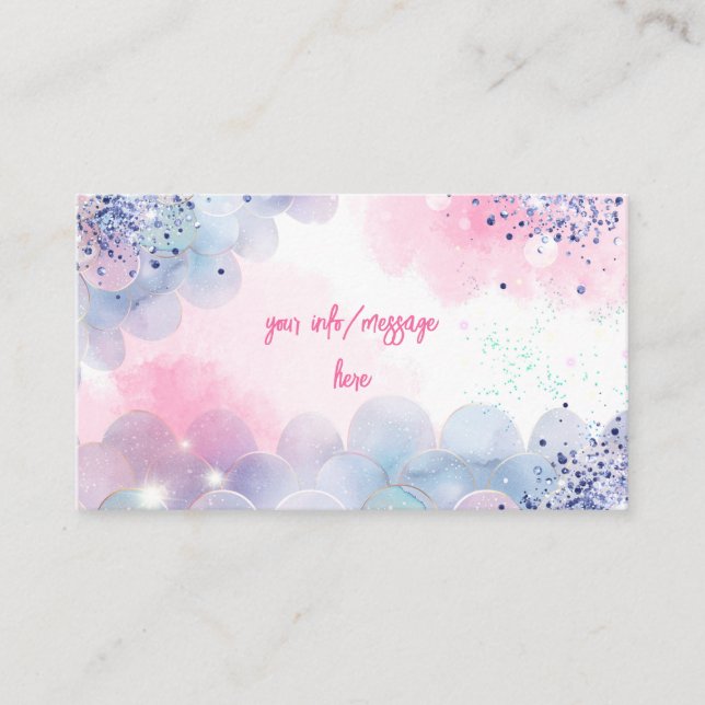 Undersea magic mermaid birthday bash enclosure card (Front)