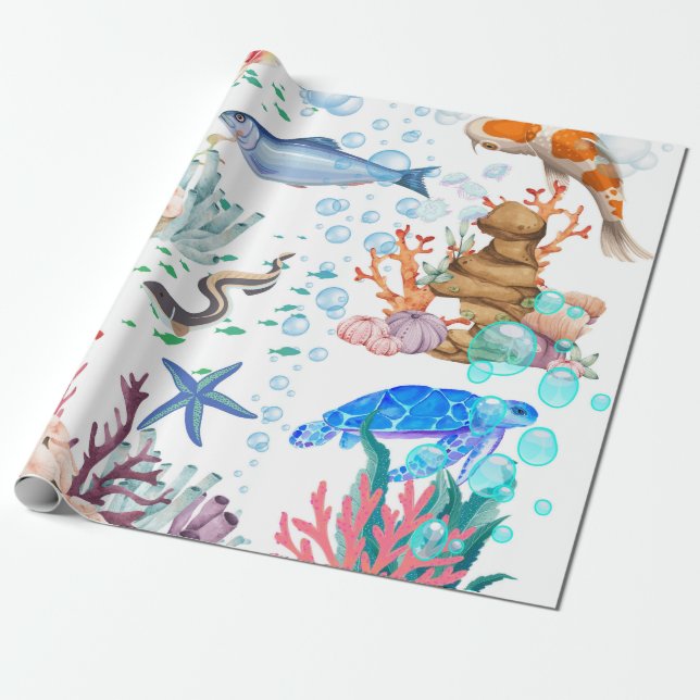 Undersea Wrapping Paper (Unrolled)