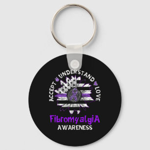 Understand Love Sunflower Fibromyalgia Awareness G Key Ring