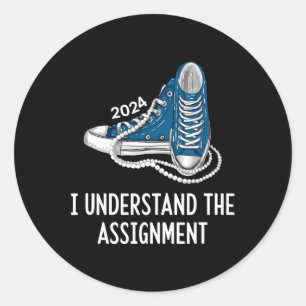 Understand The Ignment Sneakers And Pearls Kamala  Classic Round Sticker
