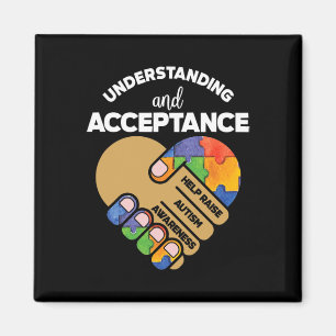 Understanding Acceptance Autism Awareness Heart Pu Magnet