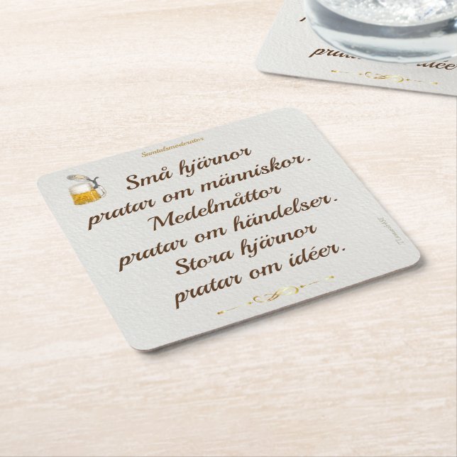 Understands — Brains speak Square Paper Coaster (Angled)