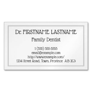 Understated Family Dentist Magnetic Business Card
