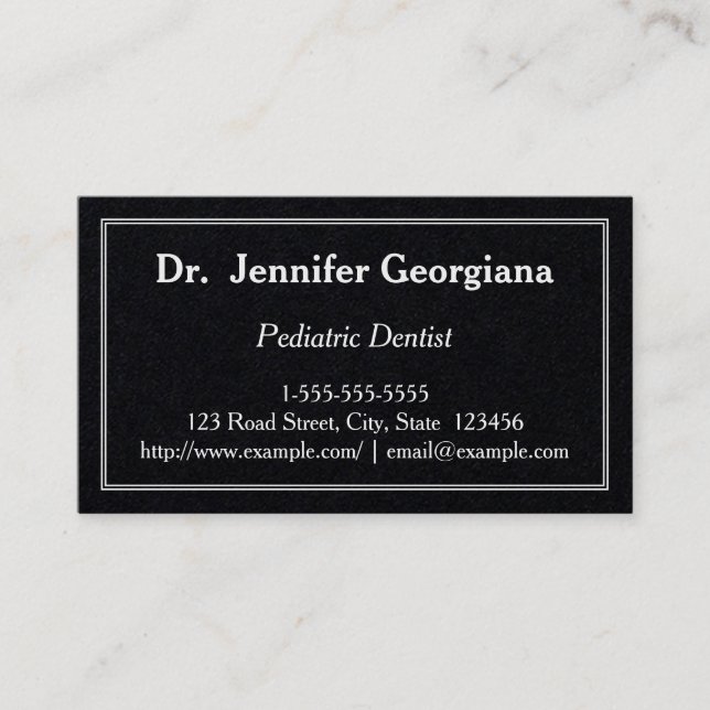 Understated Paediatrics Dentist Business Card (Front)