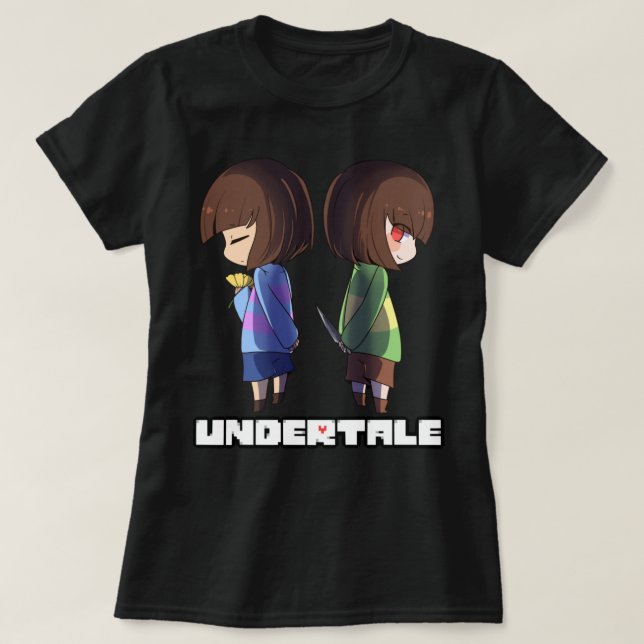 Undertale - chara and frisk  T-Shirt (Design Front)