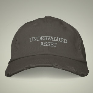 Undervalued Asset Vintage Style Distressed Embroidered Hat