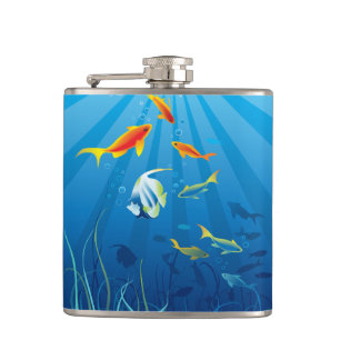 Underwater 3 Wrapped Flask