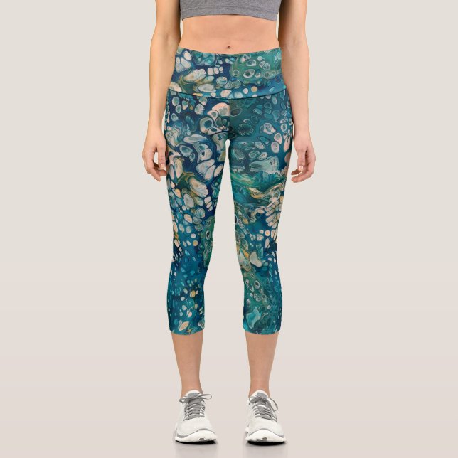 Underwater Abstract Fantasy  Capri Leggings (Front)