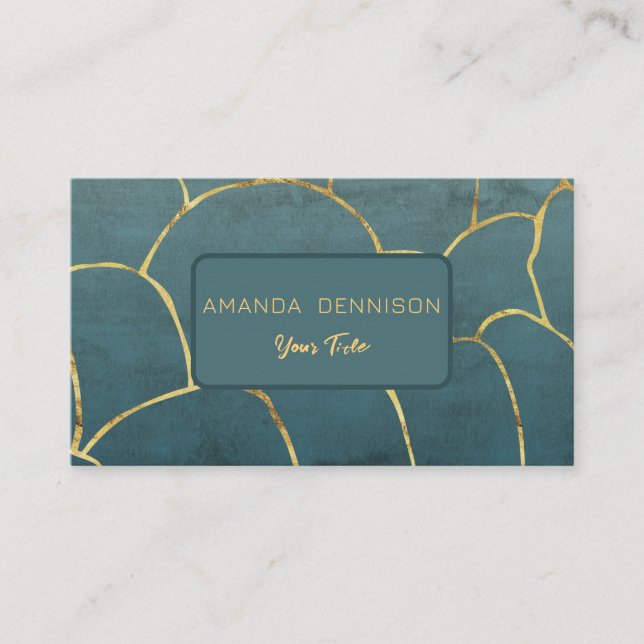 Underwater Abstract Treasure QR Code Business Card (Front)